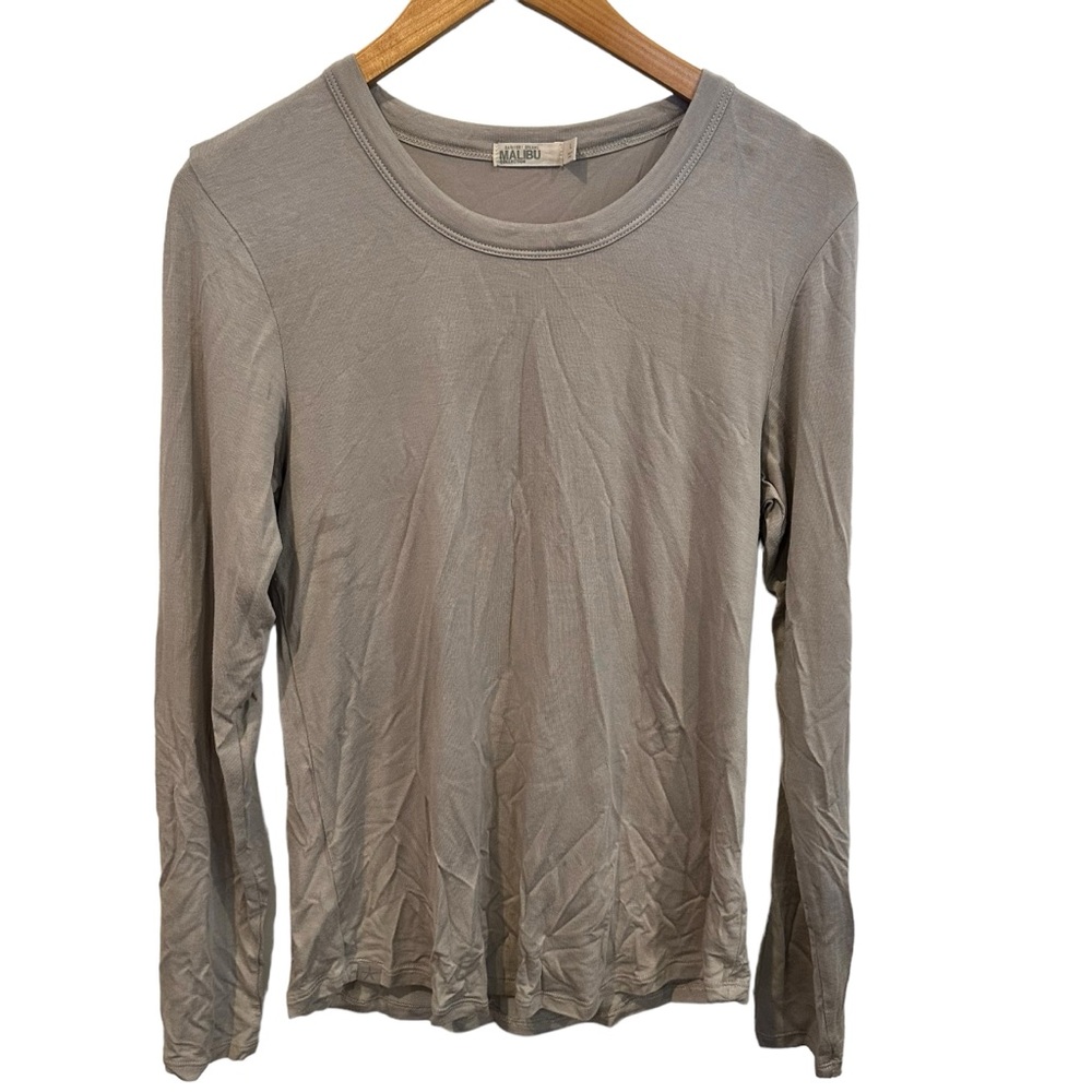 Barefoot Dreams Malibu Collection Long Sleeve Top in Spruce Size large L STAINS